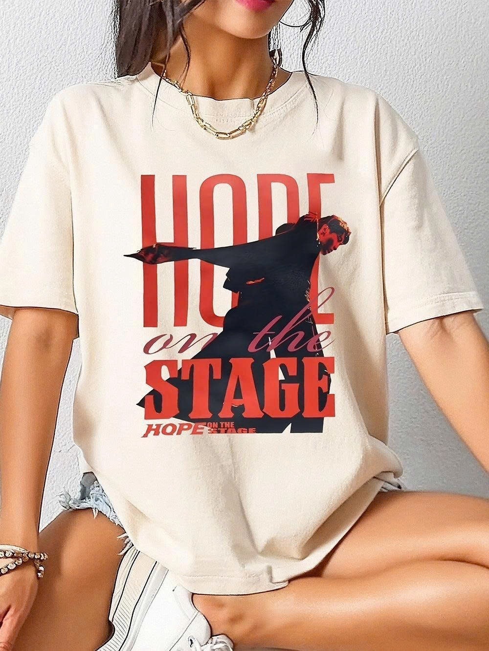 HOPE on the STAGE Beige Graphic Wall Art Print